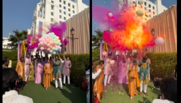 بالونات الهيدروجين التي تسببت بحروق بالغة للعروسين (مواقع)