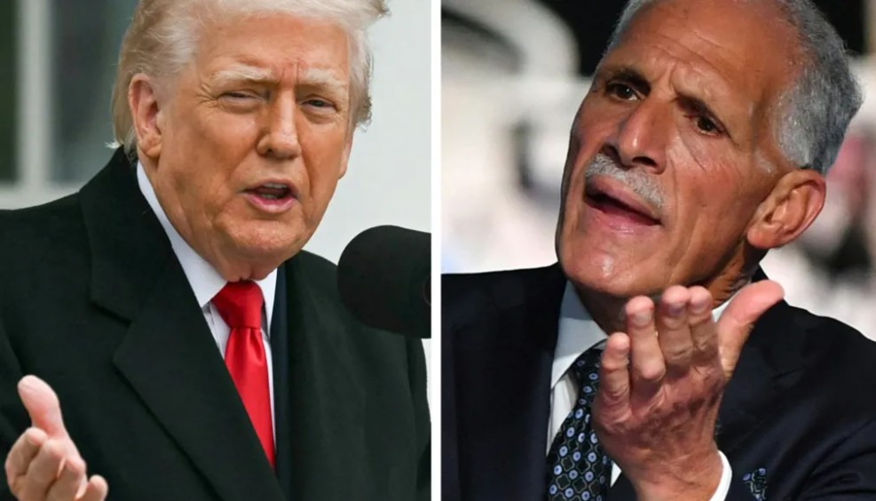 الرئيس الأميركي دونالد ترامب والمرشح الرئاسي الهندوراسي نصري عصفورة. (أ ف ب)