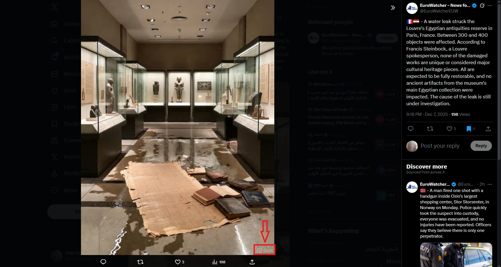 شعار GROK اسفل الصورة 