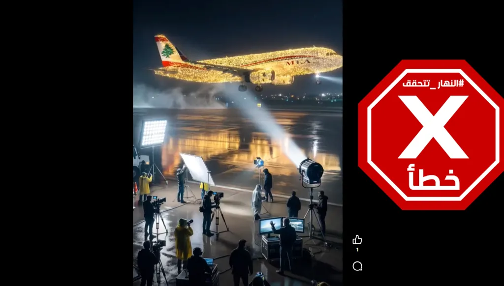 طيران الميدل إيست في مطار بيروت لبس حلة الميلاد؟ النهار تتحقق FactCheck