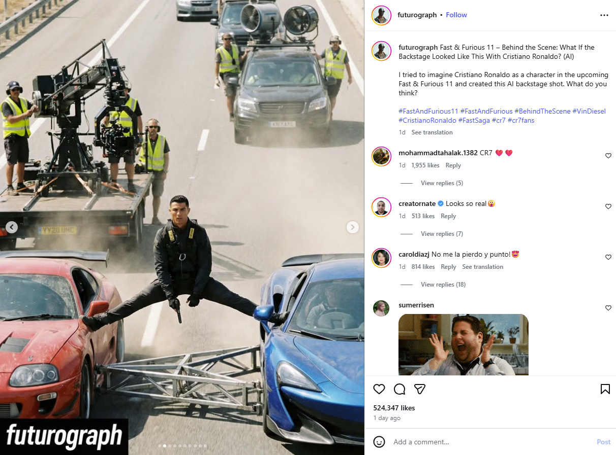 الصورة منشورة في حساب Futurograph@ في انستغرام في 17 كانون الاول 2025