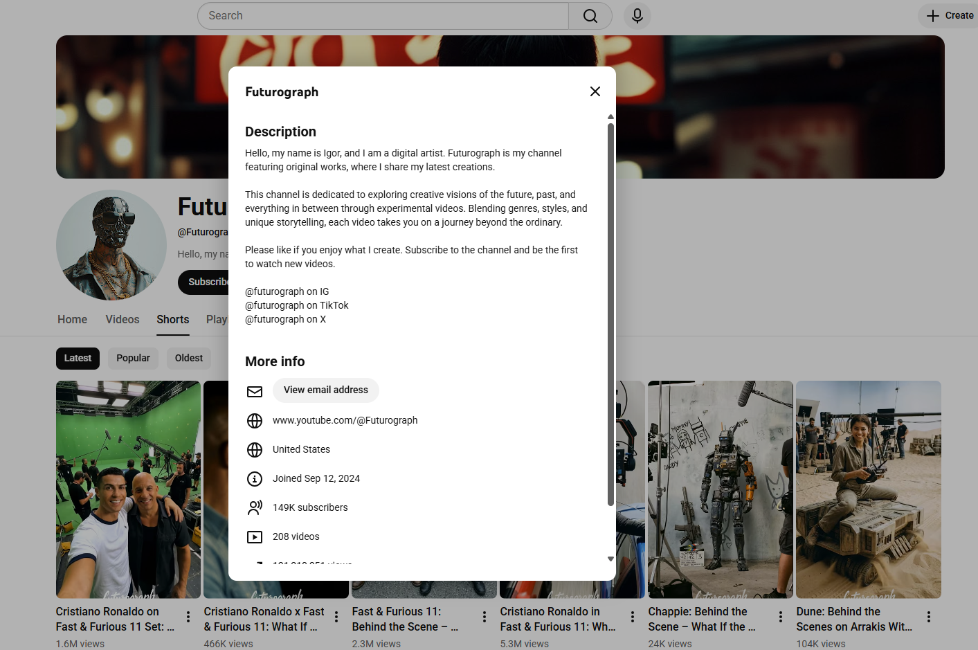 التعريف بحساب Futurograph@ في يوتيوب