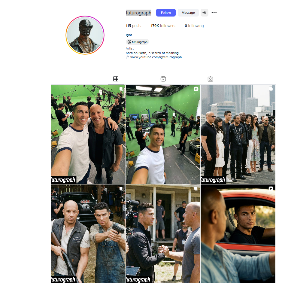لقطة لحساب futurograph@ في انستغرام