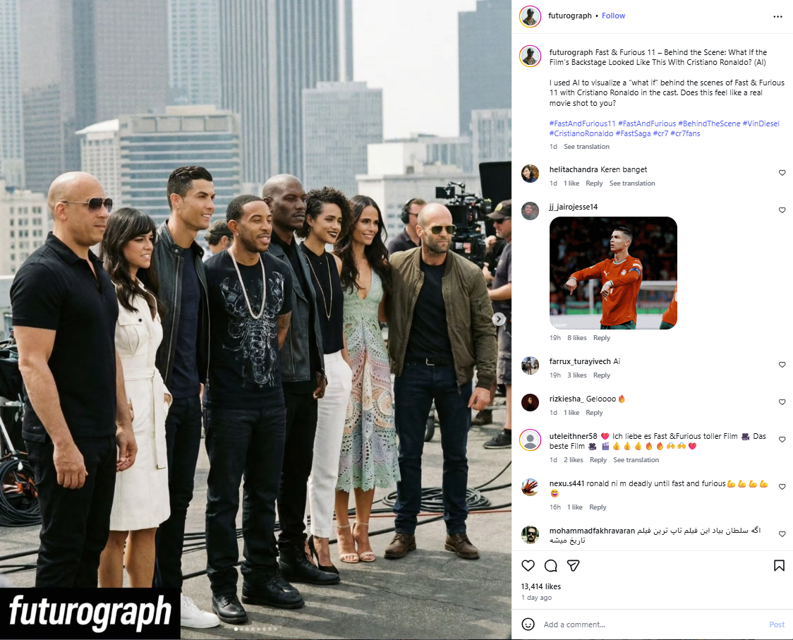 صورة نشرها حساب futurograph@ في انستغرام في 18 كانون الاول 2025