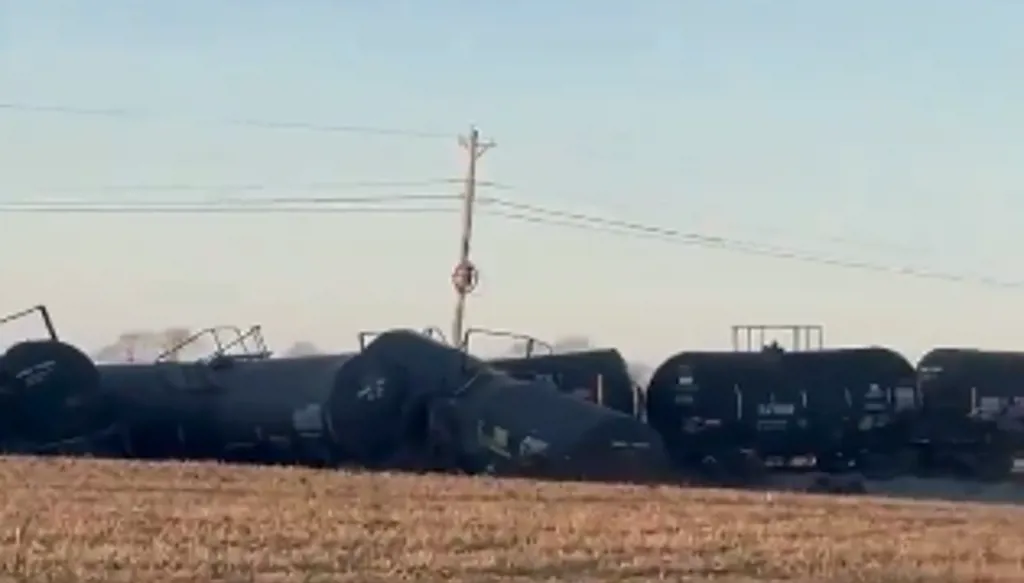 في الولايات المتحدة... خروج 31 عربة قطار عن السكة! (صور وفيديو)