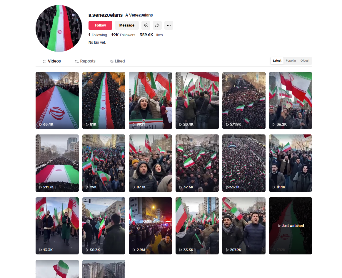 لقطة لحساب a.venezuelans@ في تيك توك 