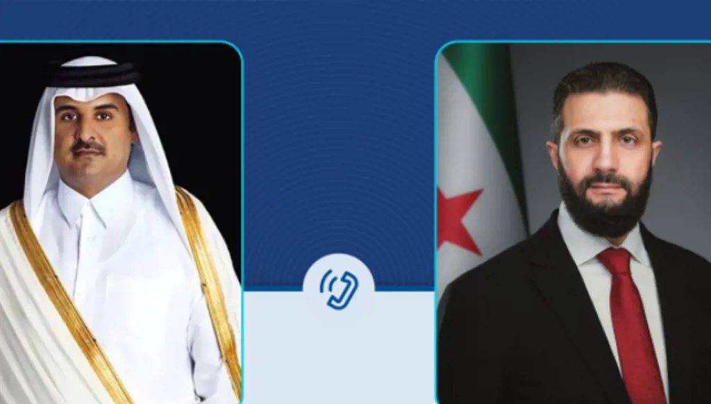 الشرع وأمير قطر يبحثان هاتفياً تعزيز التعاون الثنائي والتطورات الإقليمية