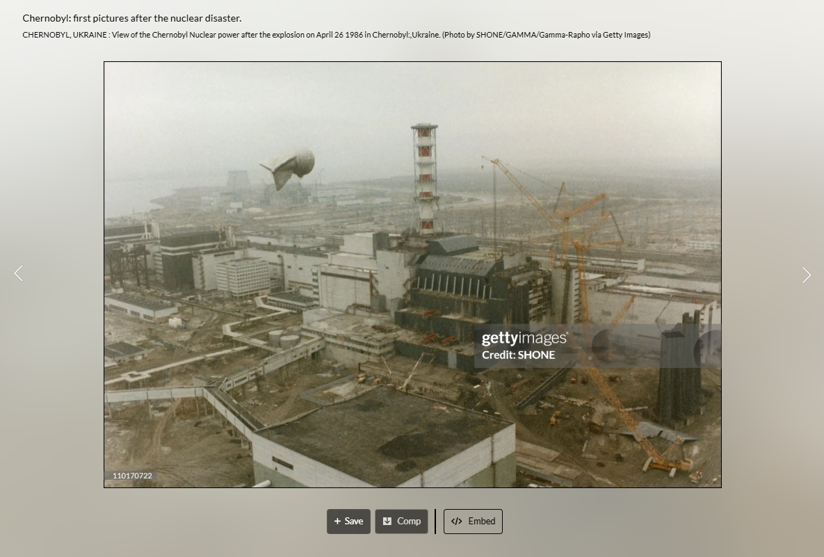 محطة تشيرنوبل للطاقة النووية بعد ثلاثة أيام من الانفجار (غيتي ايماجيز)