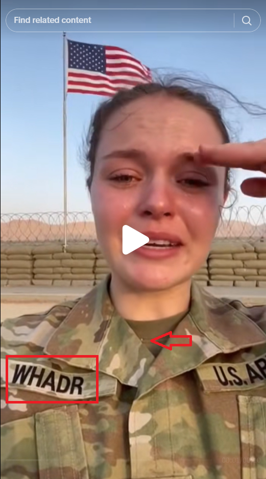 لقطة من الفيديو اشرنا فيها الى علامات على الذكاء الاصطناعي.