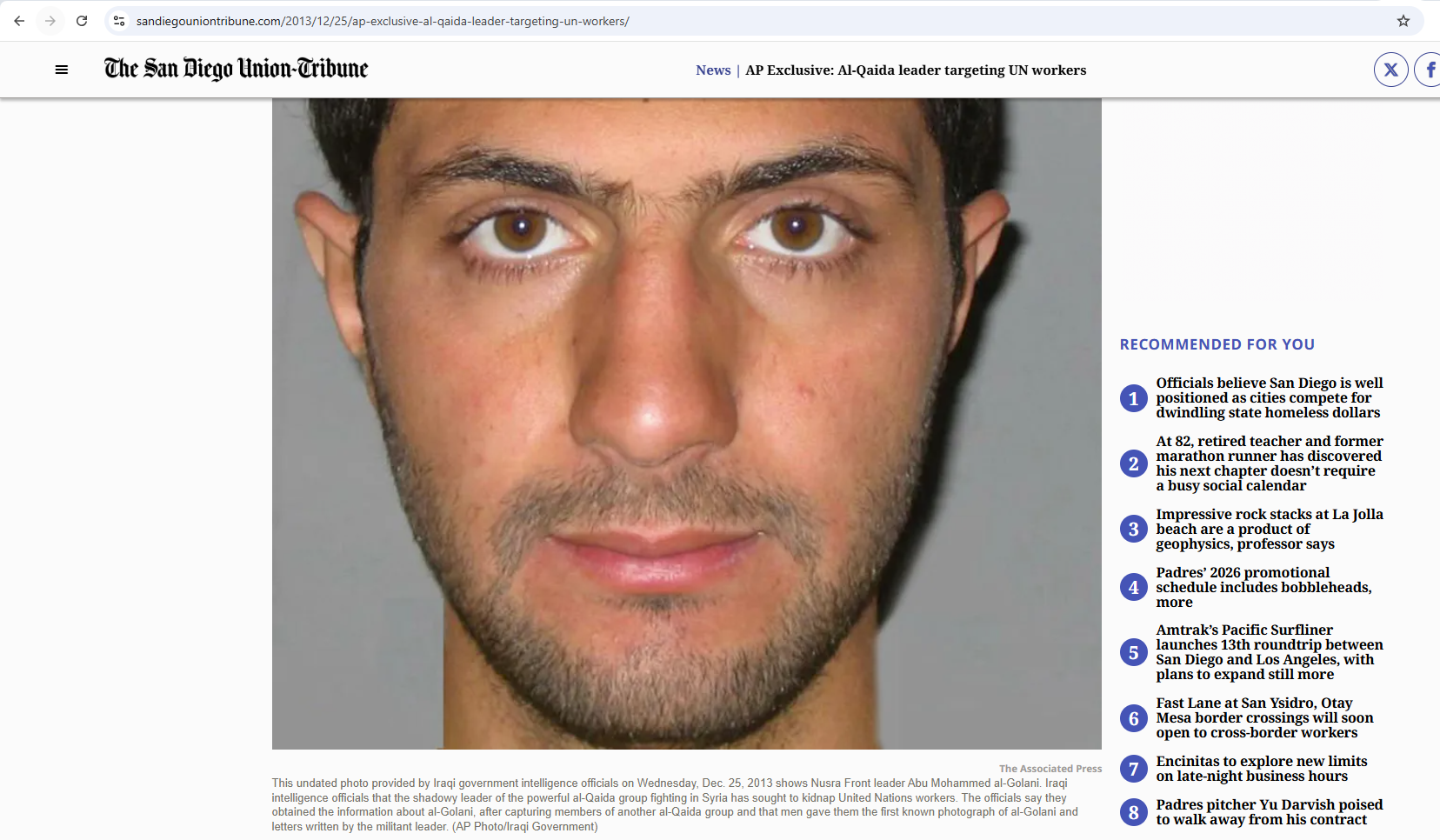 الصورة منشورة في موقع sandiego union tribune 