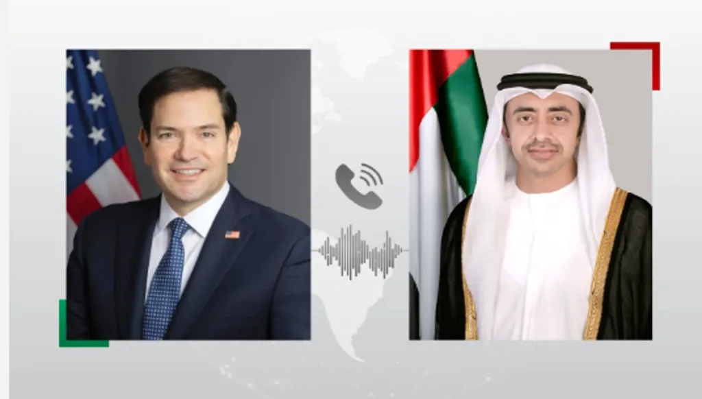 عبدالله بن زايد يبحث مع وزير الخارجية الأميركي تطورات غزة والسودان