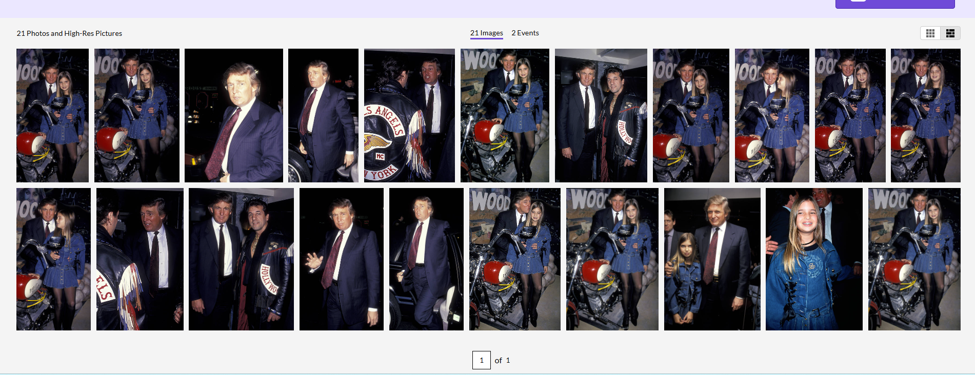 صور نشرتها وكالة غيتي ايماجيز لمشاركة ترامب وابنته ايفانكا في افتتاح المقهى في 19 تشرين الاول 1993