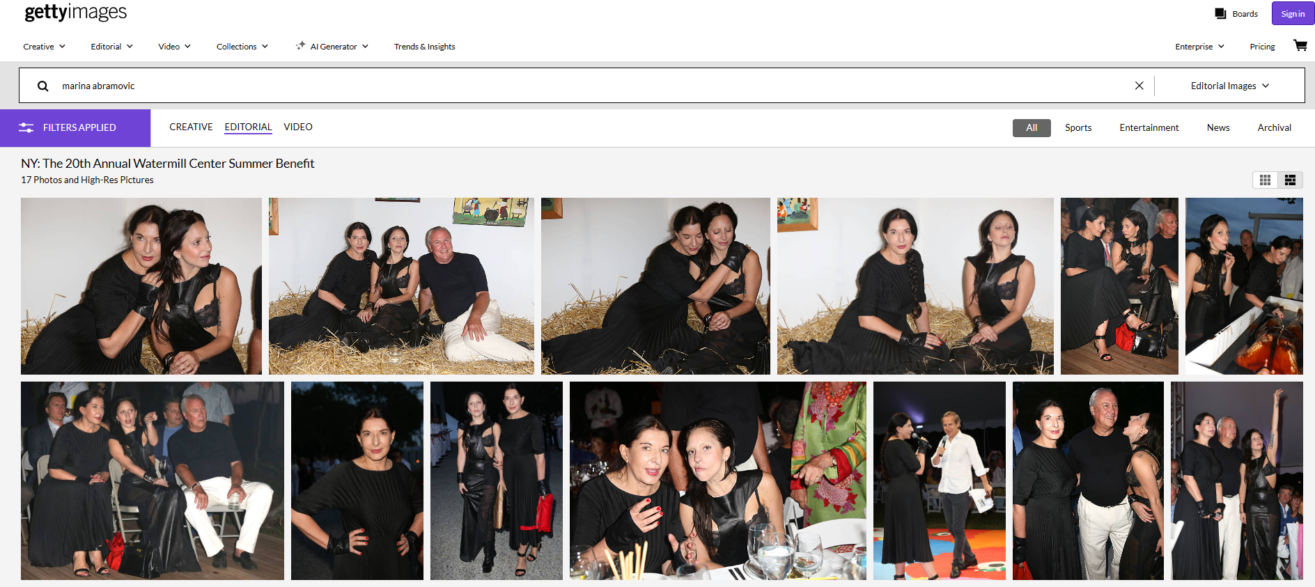 صور نشرتها غيتي ايماجيز لحضور ابراموفيتش حفلة واتر ميل في 27 تموز 2013