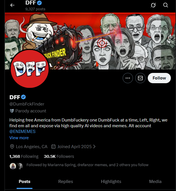 لقطة لحساب DumbFckFinder@ في اكس