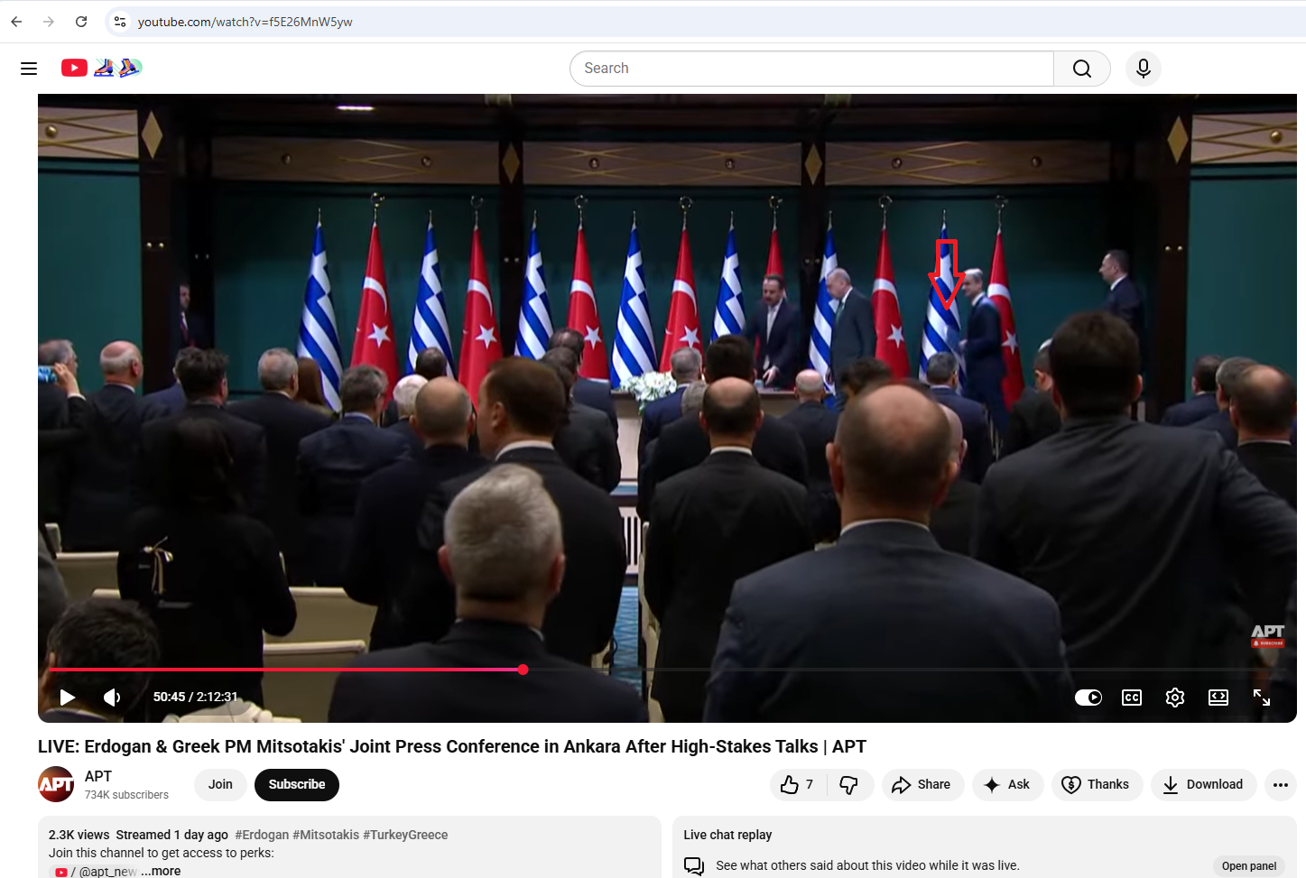 لقطة من الفيديو المنشور في قناة APT في يوتيوب، في 11 شباط 2026