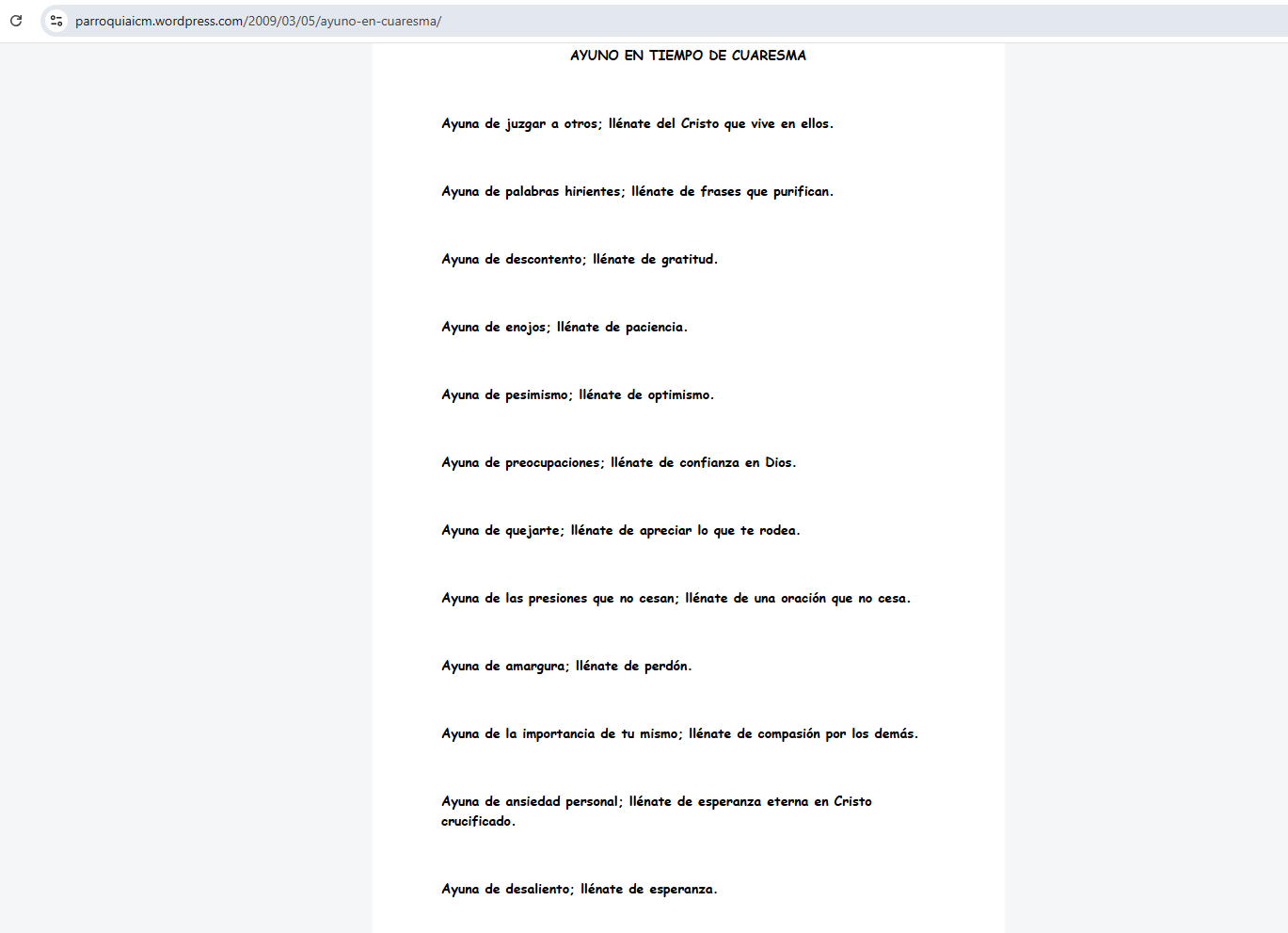لقطة للمقالة المنشورة في موقع Catoliscopio في 5 آذار 2009