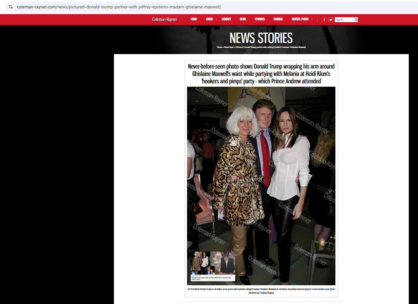 الصورة منشورة في موقع وكالة كولمن- راينر Coleman-Rayner