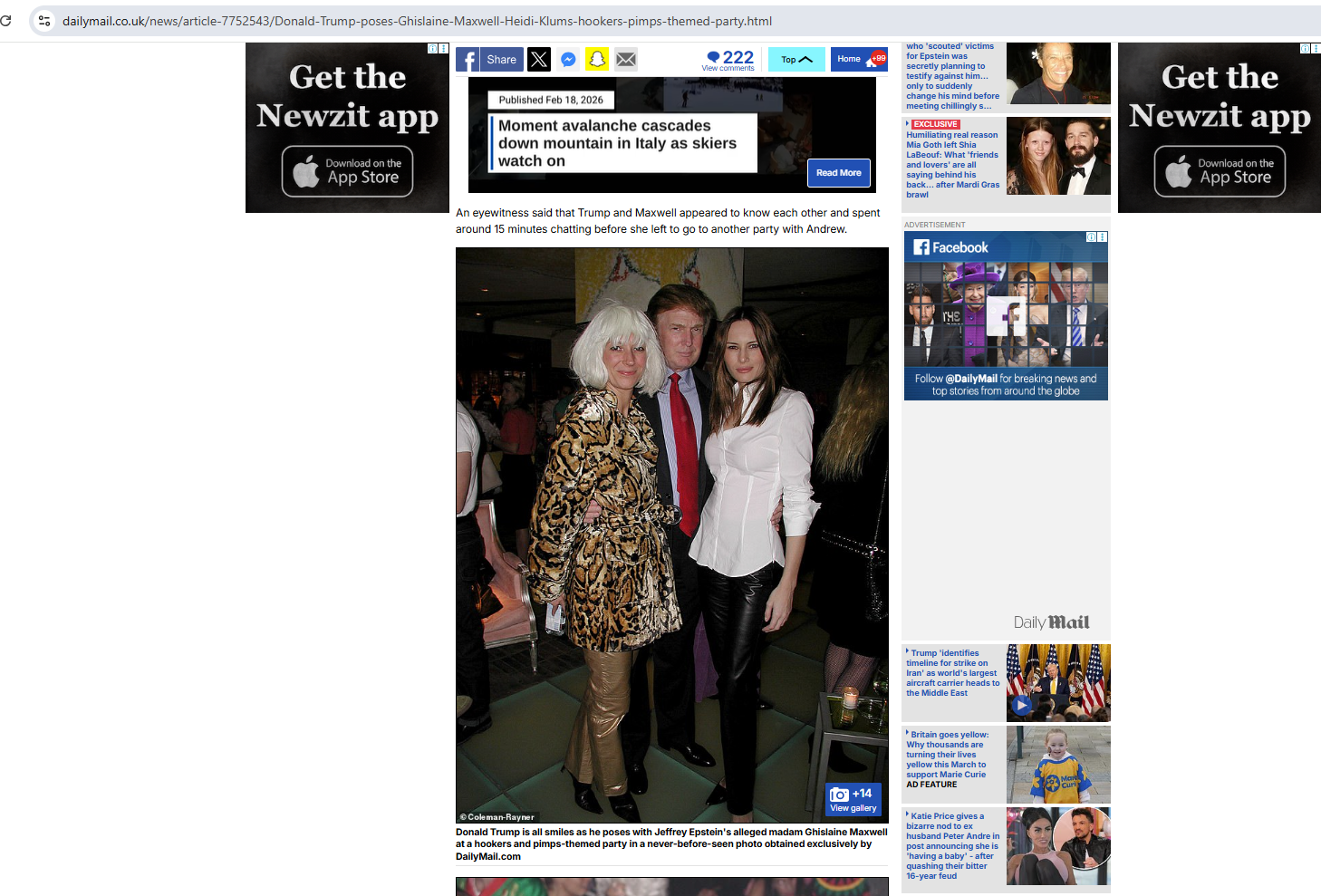 الصورة منشورة ضمن تقرير لدايلي مايل في 4 كانون الاول 2019