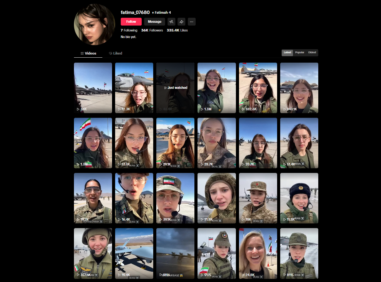 لقطة شاشة لمحتوى الحساب (تيك توك)