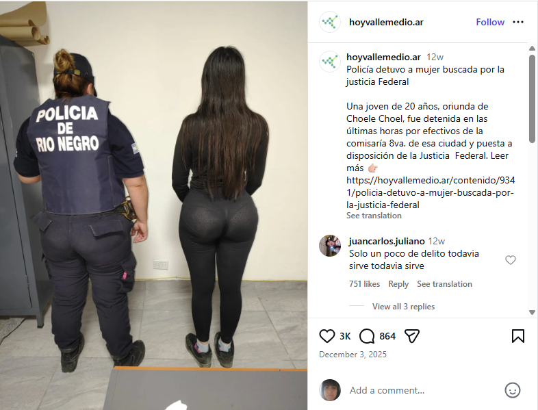 الصورة منشورة في حساب موقع hoyvallemedio الارجنتيني في 3 كانون الاول 2025