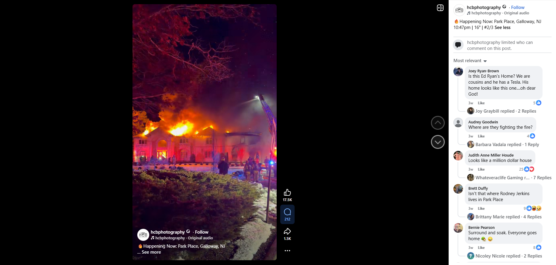 لقطة من الفيديو المنشور في صفحة hcbphotography في الفايسبوك في 9 شباط 2026