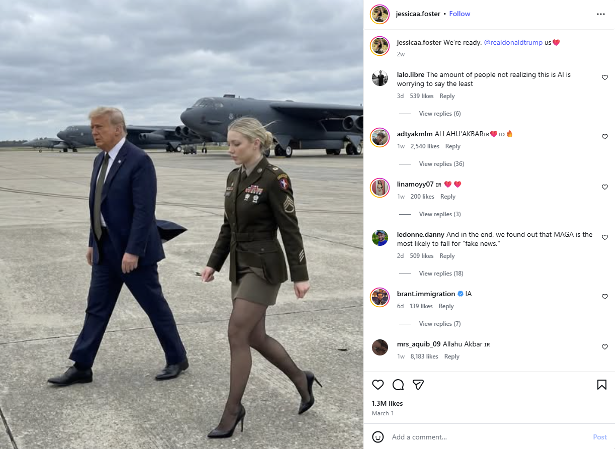 الصورة منشورة في حساب jessicaa.foster في انستغرام في 1 آذار 2026