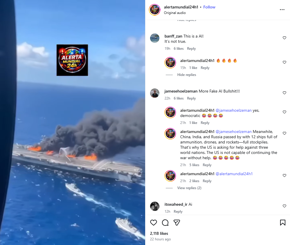 ردود حساب alertamundial24h1@ على تعليقات مستخدمين 