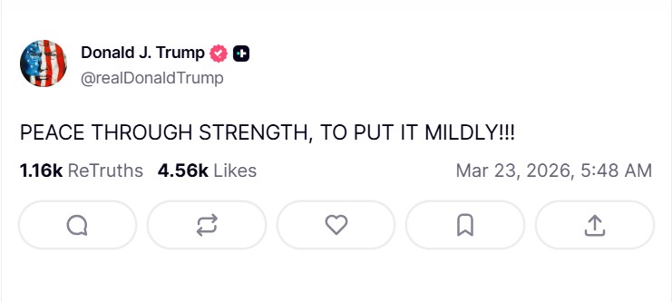 منشور ترامب على تروث سوشيل