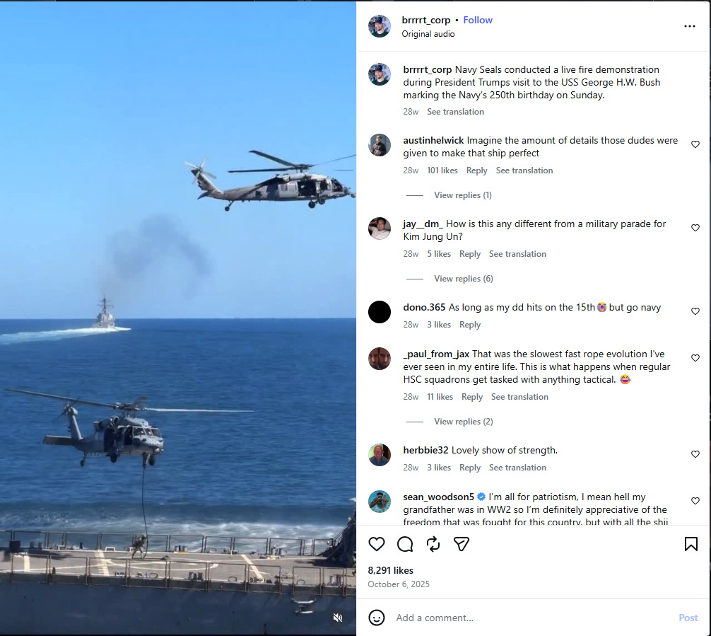 لقطة من الفيديو المنشور في حساب بدفورد في انستغرام في 6 تشرين الاول 2025 