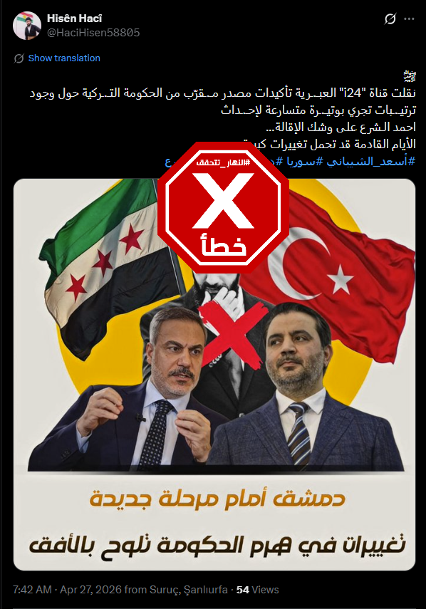 الخبر الخاطئ المتناقل (اكس)