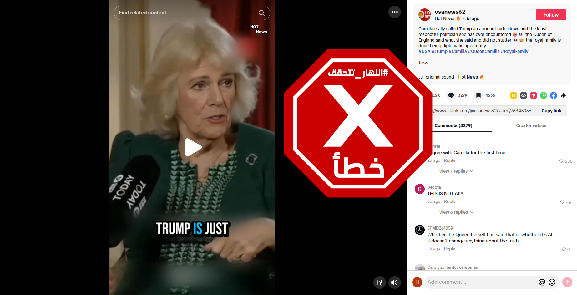 لقطة من الفيديو المتناقل بالمزاعم الخاطئة (تيك توك)