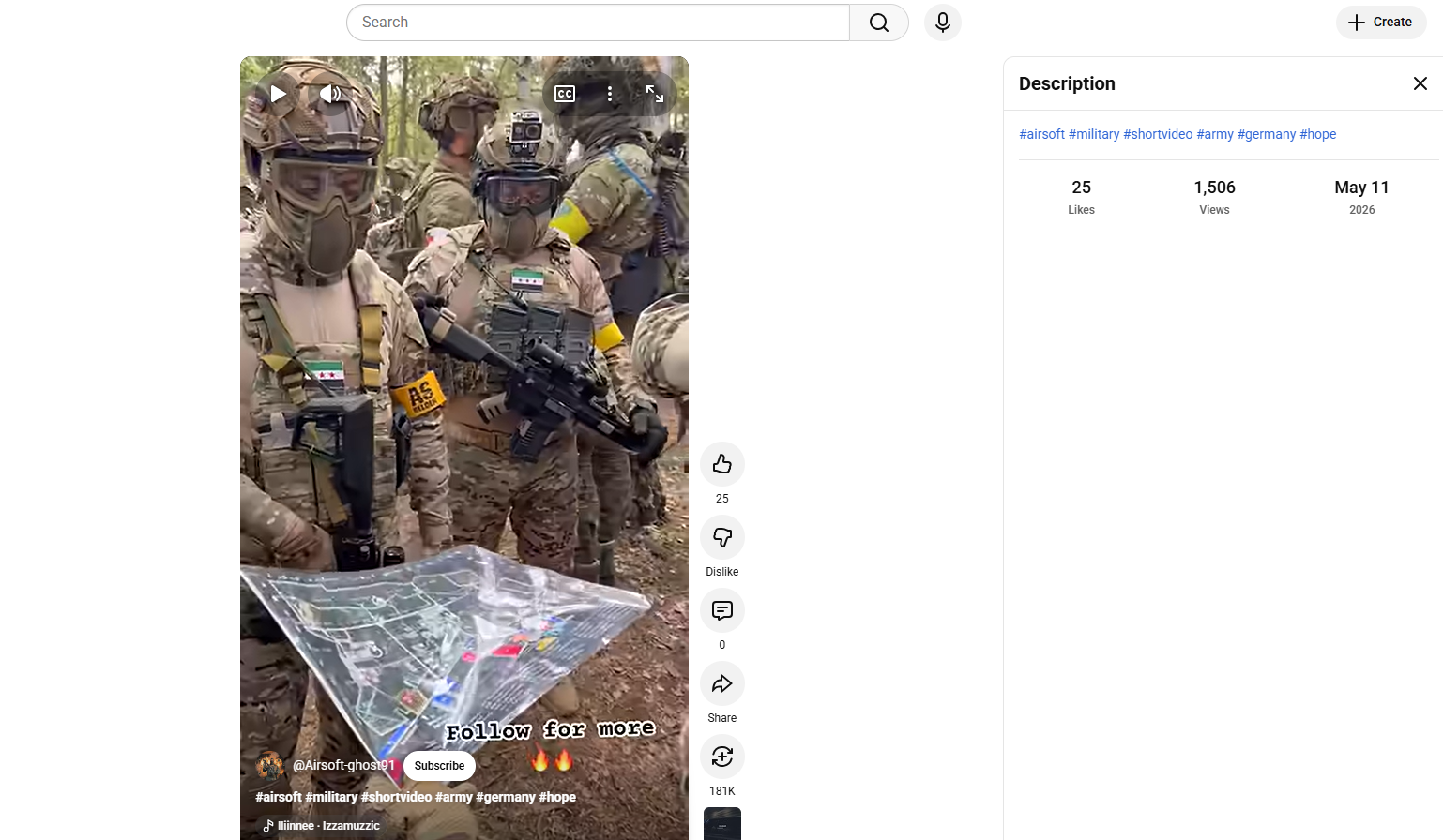 لقطة من الفيديو المنشور في قناة Airsoft Ghost في يوتيوب في 11 ايار 2026
