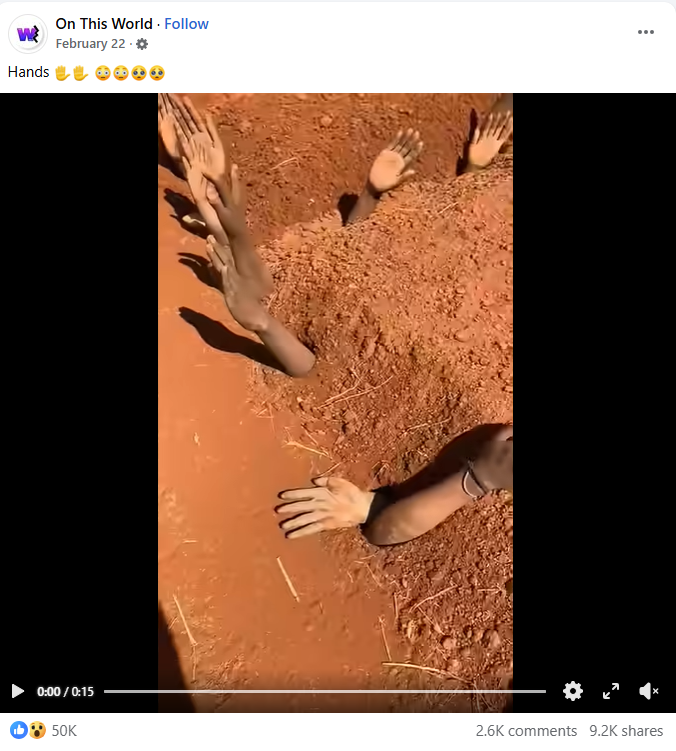 لقطة من الفيديو المنشور في صفحة On This World في الفايسبوك في 22 شباط 2026