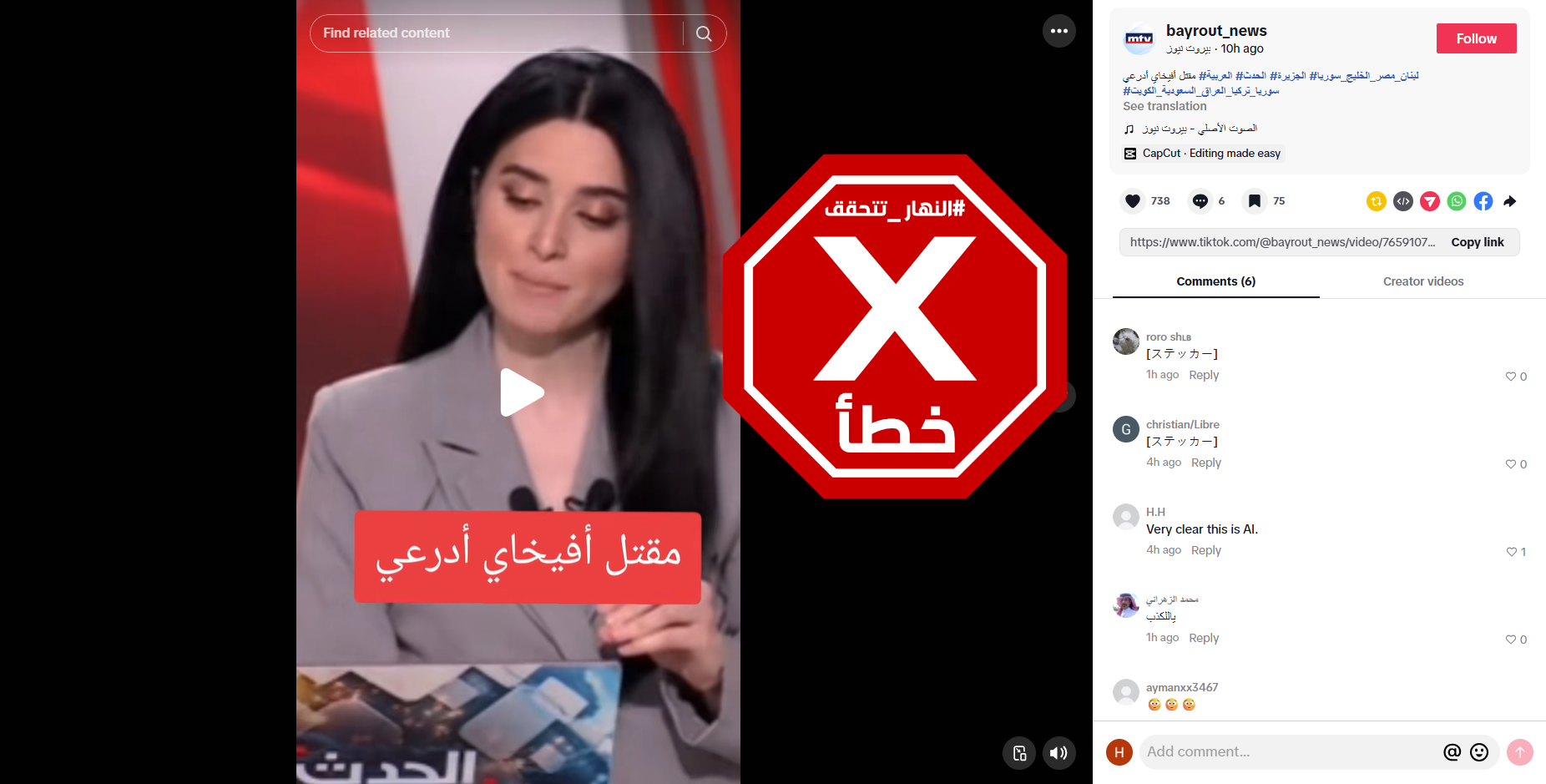 لقطة من الفيديو المتناقل بالمزاعم الخاطئة (تيك توك)