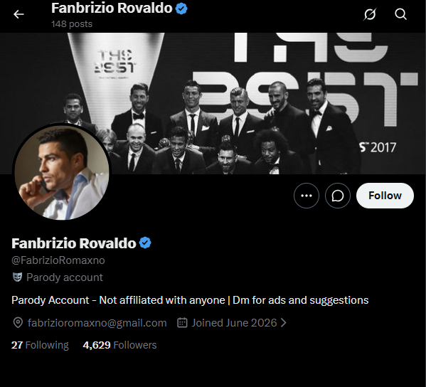 لقطة لحساب FabrizioRomaxno@ في اكس