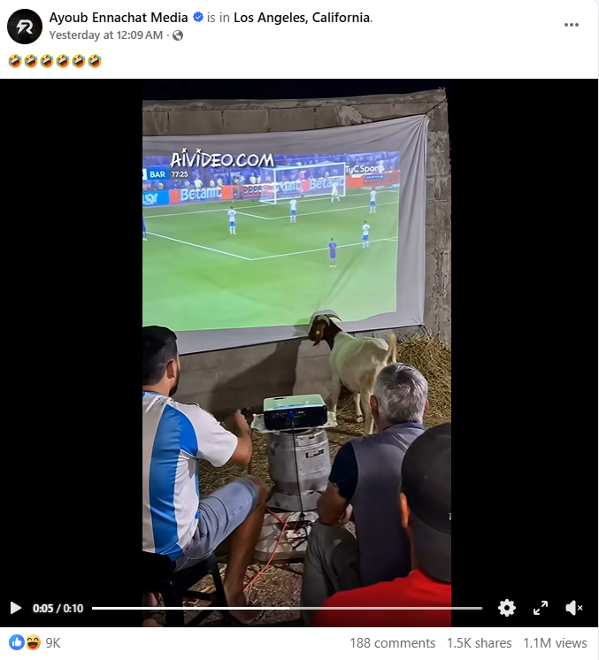 لقطة من الفيديو المنشور في حساب Ayoub Ennachat Media في الفايسبوك في 19 تموز 2026