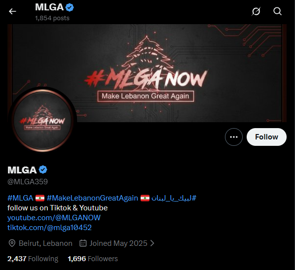 لقطة لحساب MLGA في اكس