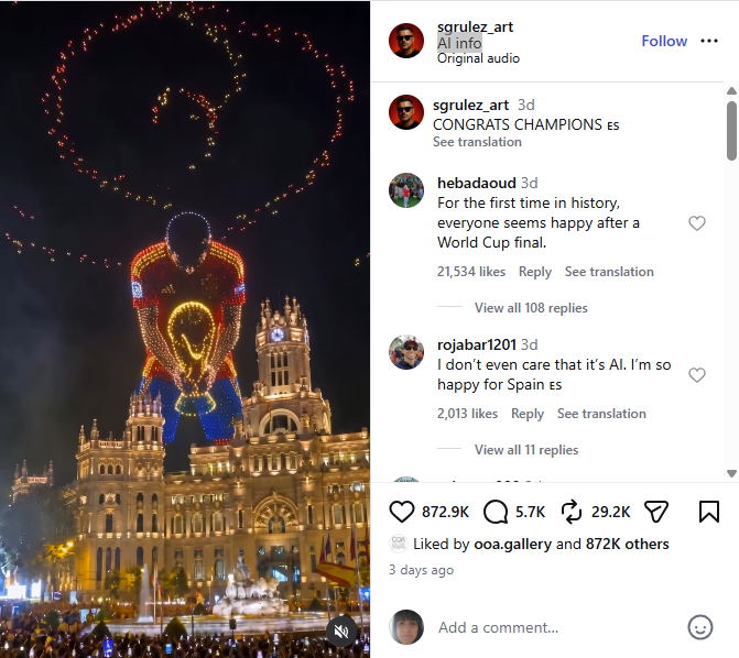 لقطة من الفيديو المنشور في حساب sgrulez_art@ في انستغرام، في 20 تموز 2026