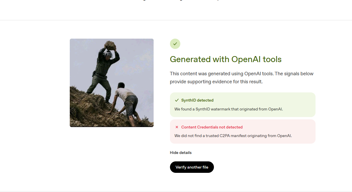 تحليل الصورة بواسطة اداة OpenAI للتحقق