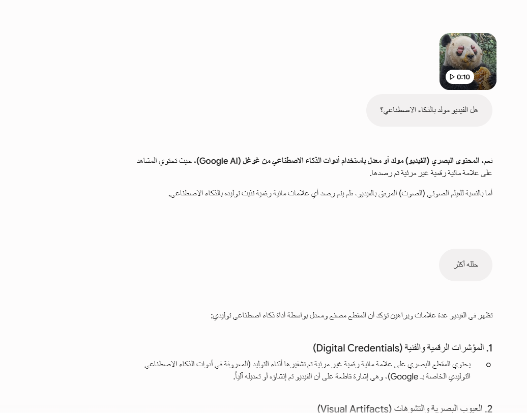 تحليل Gemini للفيديو