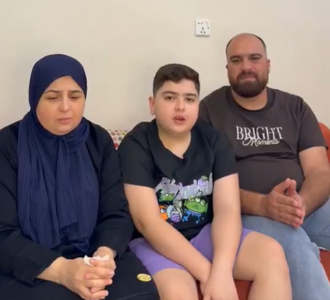 عائلة الطفل عبدالرحمن مهند العجيلي (إكس)