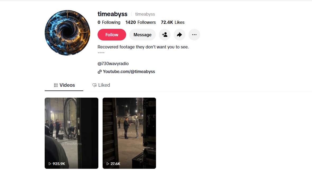 لقطة لحساب timeabyss@ في تيك توك