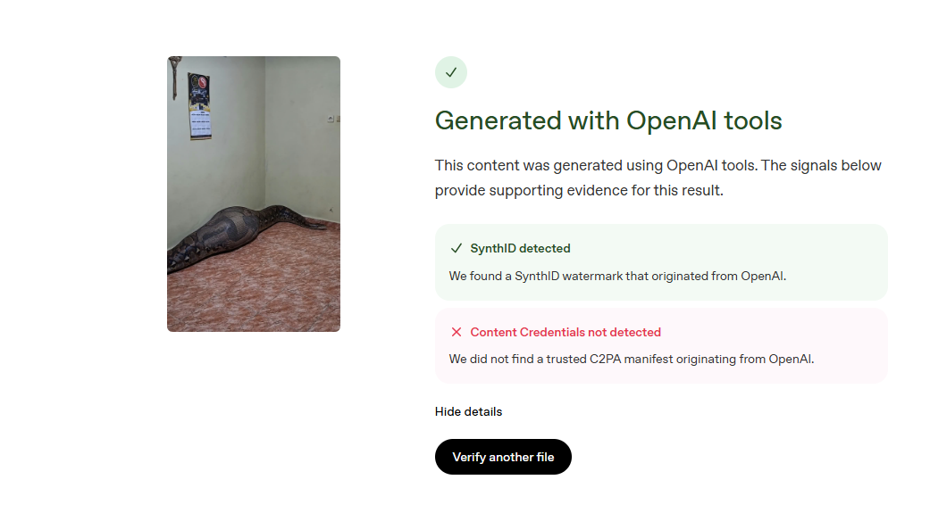 تحليل الصورة بواسطة اداة OpenAI للتحقق