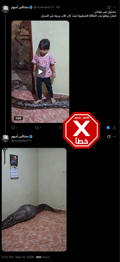المنشور الخاطئ المتناقل (اكس)