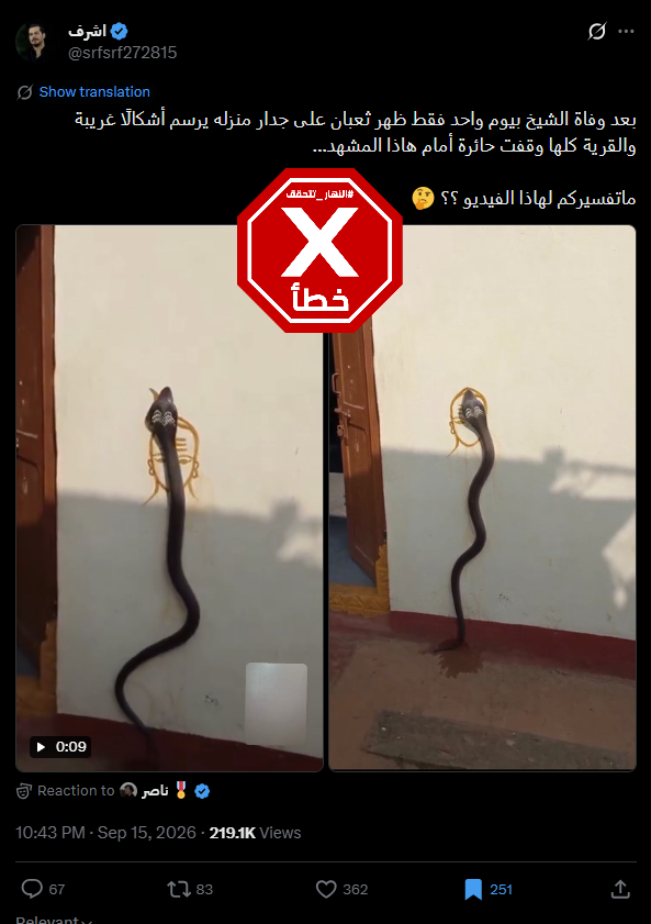 ظاهرة مخيفة في منزل شيخ... ثعبان يرسم أشكالاً غريبة؟ النهار تتحقق FactCheck