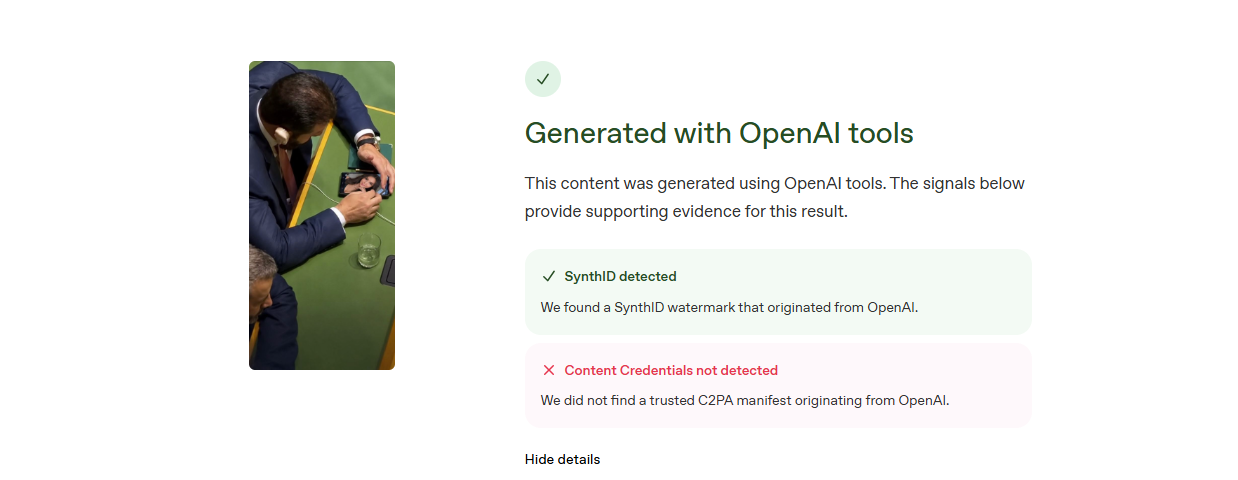 تحليل الصورة بواسطة اداة OpenAI للتحقق