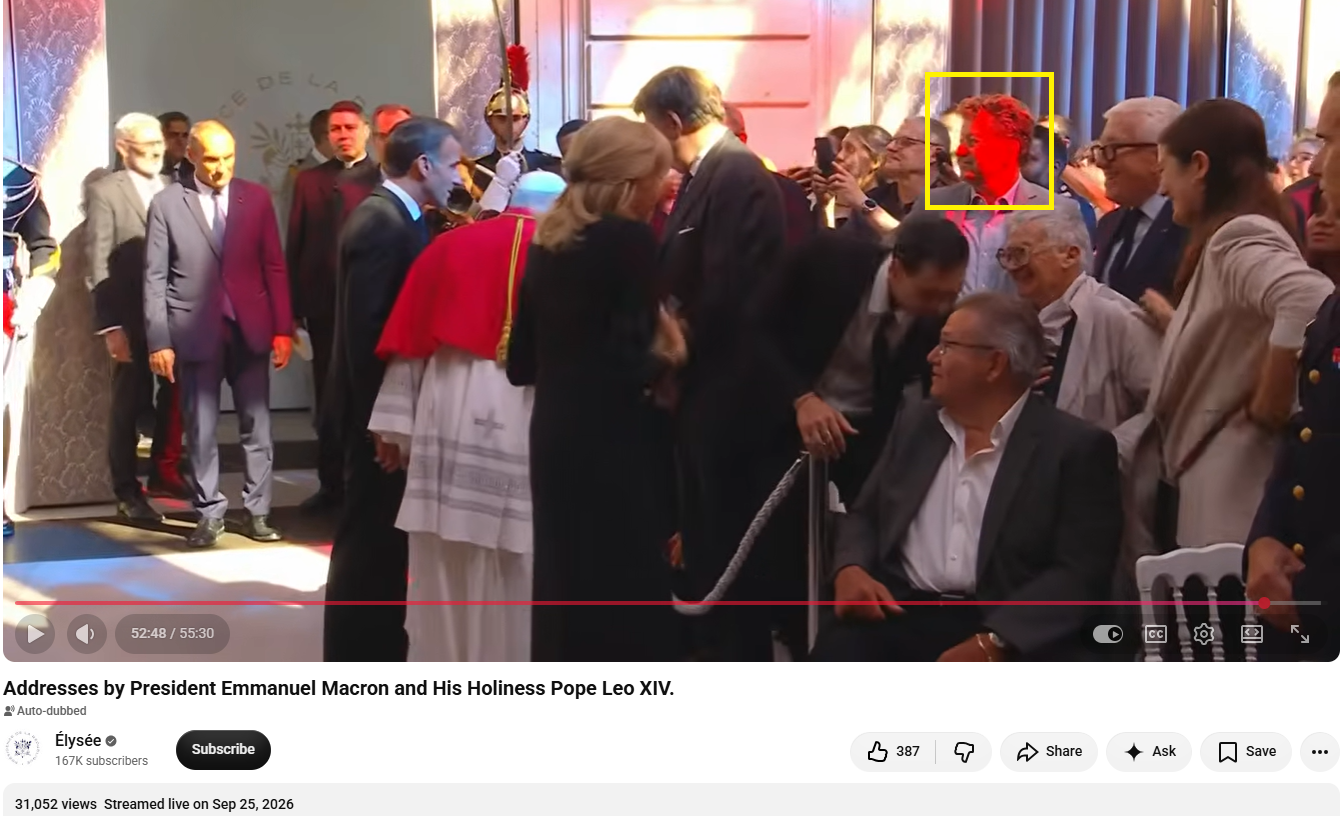 لقطة من فيديو قصر الاليزيه