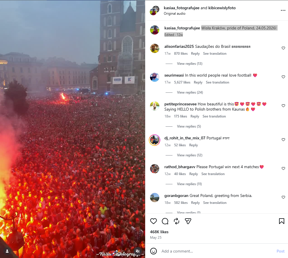 لقطة من الفيديو المنشور في حساب Kasia fotografuje في انستغرام، في 25 ايار 2026