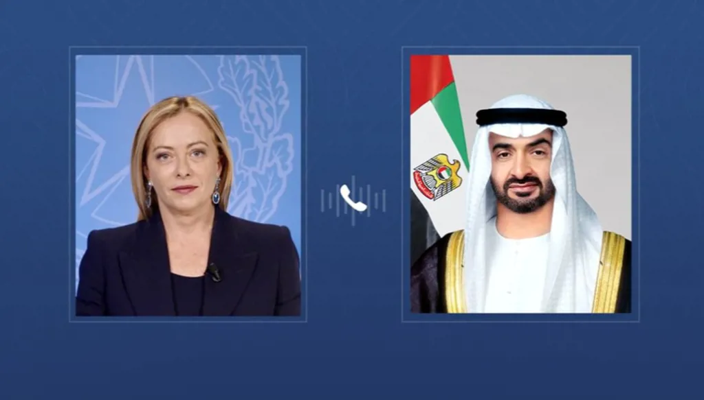 محمد بن زايد وميلوني يبحثان التطورات الإقليمية