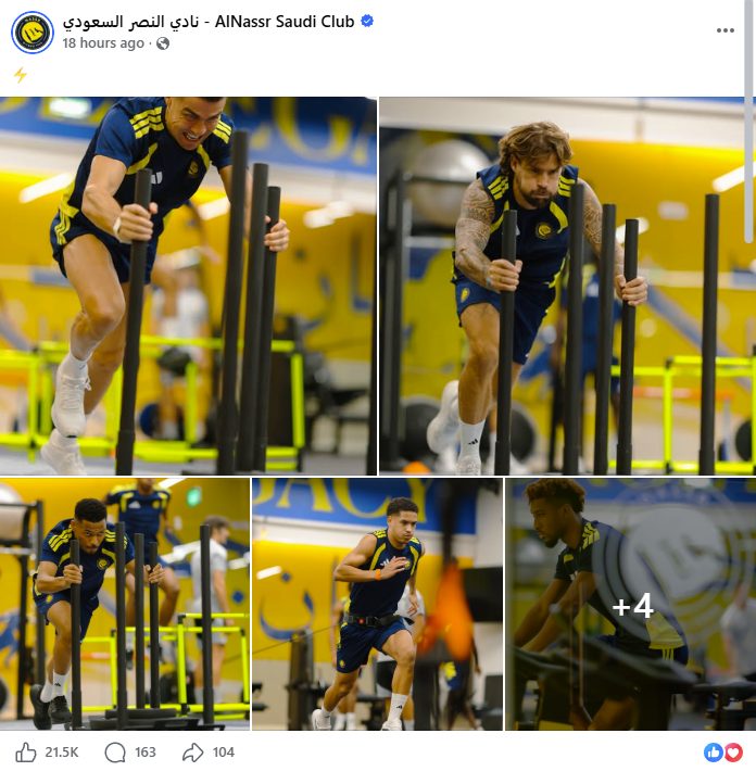 صور نشرها نادي النصر في الفايسبوك في 6 تشرين الاول 2026